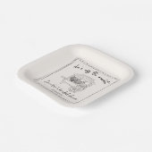 "Sie ist vom Markt" Handgezeichnetes Brautparty Pappteller (Gewinkelt)