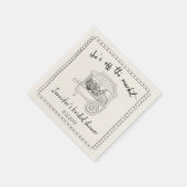 "Sie ist vom Markt" Handgezeichnetes Brautparty Serviette (Ecke)