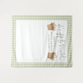 Sie ist vom Markt Sage Gingham Foto Hintergrund Wandteppich (Vorderseite (Horizontal))