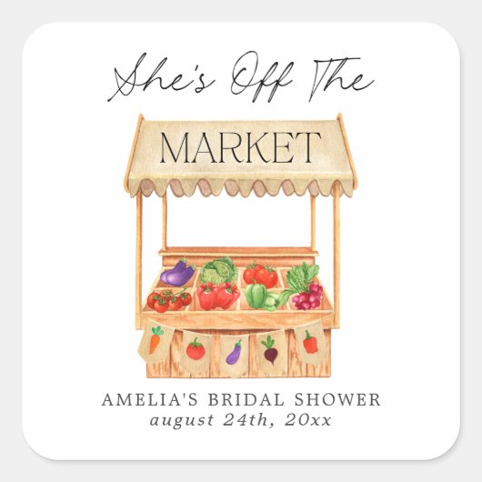 Sie ist vom Markt verschwunden Quadratischer Aufkleber (Vorderseite)