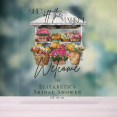 Sie ist vom Markt weg Blumen Elegante Script Willk Acrylschild (Neutral)