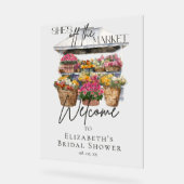 Sie ist vom Markt weg Blumen Elegante Script Willk Acrylschild (Winkel)