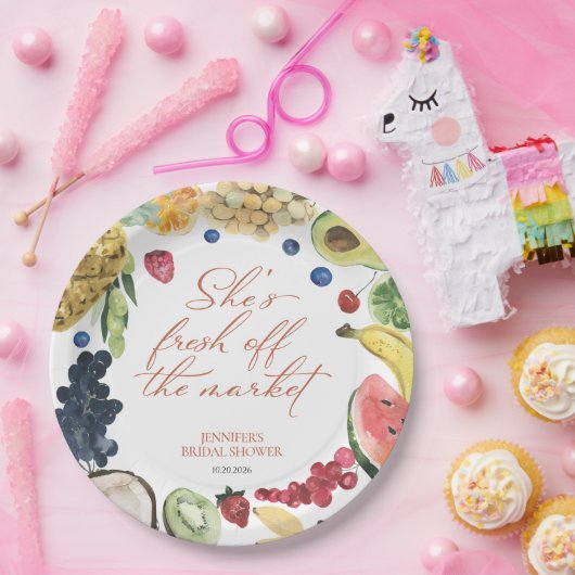 Sie ist vom Markt weg | Brautparty Pappteller (Party)