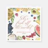 Sie ist vom Markt weg | Brautparty Serviette (Vorderseite)