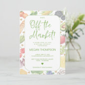 Sie ist vom Markt weg - Einladung zur Brautdusche (Stehend Vorderseite)