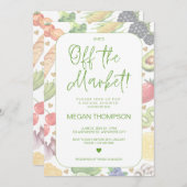 Sie ist vom Markt weg - Einladung zur Brautdusche (Vorne/Hinten)