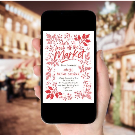 Sie ist vom Weihnachtsmarkt-Brautparty frisch Einladung