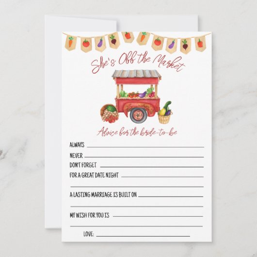 Sie ist von den Brautparty Advice Cards Einladung (Vorderseite)