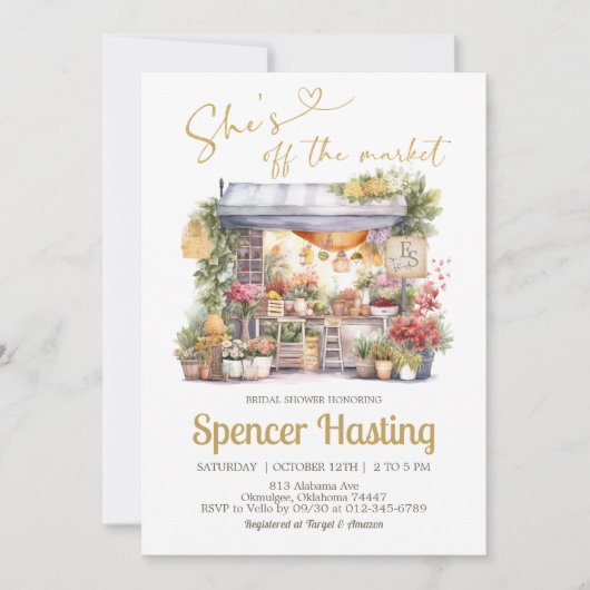 Sie ist von der Brautdusche-Einladung weg Einladung (Vorderseite)