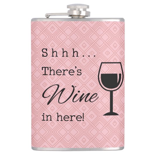 Sie ist Wein hier Rose Dreieck Gemustert Flachmann (Vorderseite)