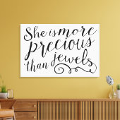 Sie ist Wertvoller als Juwelen Leinwanddruck (Insitu (Wohnzimmer))