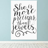 Sie ist Wertvoller als Juwelen Leinwanddruck (Insitu (Holzboden))