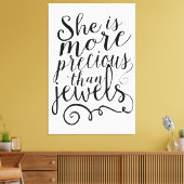 Sie ist Wertvoller als Juwelen Leinwanddruck (Insitu (Wohnzimmer))