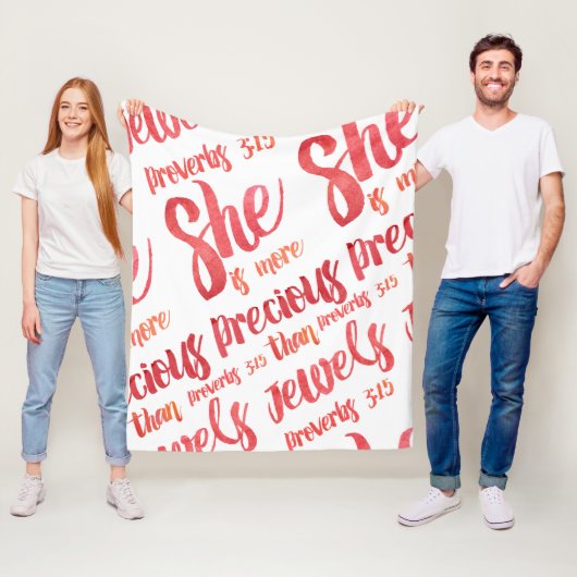 Sie ist wertvoller als Juwels Sprichwörter 3:15 Fleecedecke (Beispiel)