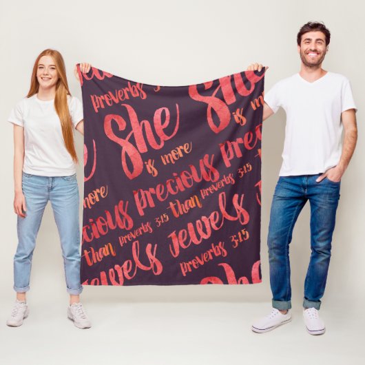 Sie ist wertvoller als Juwels Sprichwörter 3:15 Fleecedecke (Beispiel)