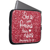 Sie ist Wertvoller als Rubies Sprichwörter Glitzer Laptopschutzhülle (Vorne Rechts)