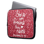 Sie ist Wertvoller als Rubies Sprichwörter Glitzer Laptopschutzhülle (Vorderseite Links)