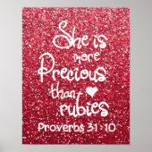 Sie ist Wertvoller als Rubies Sprichwörter Glitzer Poster (Vorne)