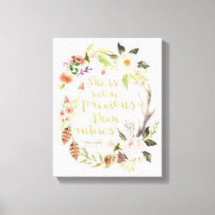 Sie ist Wertvoller als Rubies Wall Art Leinwanddruck