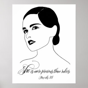 Sie ist Wertvoller, Sprichwörter 3:15, Bibelangeb Poster