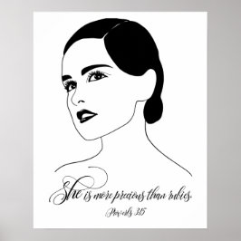 Sie ist Wertvoller, Sprichwörter 3:15, Bibelangebo Poster