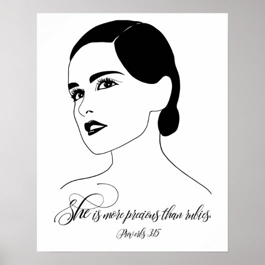 Sie ist Wertvoller, Sprichwörter 3:15, Bibelangebo Poster (Vorne)