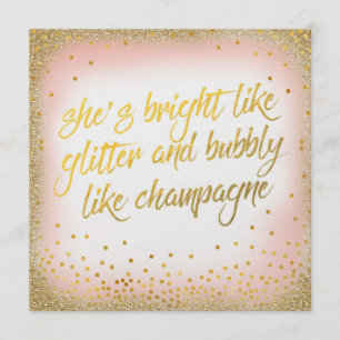 Sie ist wie Glitzer Bubbly Invitation Pearl Einladung