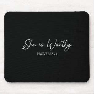 Sie ist würdig Sprüche 31 Christlicher Glaubenszit Mousepad
