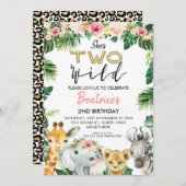 Sie ist zwei Wildschweine am zweiten LöwenGeburtst Einladung (Vorne/Hinten)