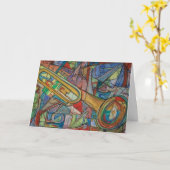 Sie Jazz herauf mein Leben! Gruß-Karte durch Karte (Gelbe Blume)