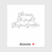 Sie kam, sie kämpfte Laptop-Aufkleber Aufkleber (Blatt)