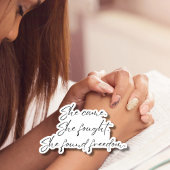 Sie kam, sie kämpfte Laptop-Aufkleber Aufkleber