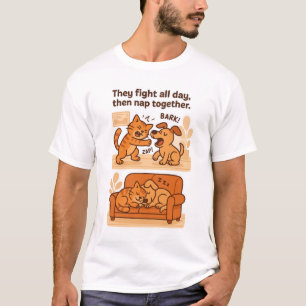 Sie kämpfen den ganzen Tag, dann Nickerchen gemein T-Shirt