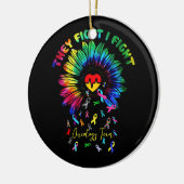 Sie kämpfen gegen Onkologie Team Sunflower Oncolog Keramik Ornament (Links)