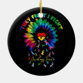 Sie kämpfen gegen Onkologie Team Sunflower Oncolog Keramik Ornament (Hinten)