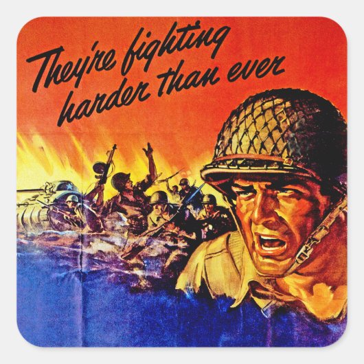 Sie kämpfen härter als je zuvor quadratischer aufkleber (Vorderseite)