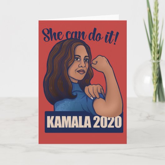 Sie kann es KAMALA 2020 Abstimmung Kamala Harris Karte (Vorderseite)