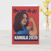 Sie kann es KAMALA 2020 Abstimmung Kamala Harris Karte (Gelbe Blume)