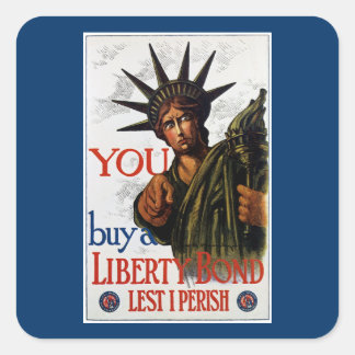 Sie kaufen eine Freiheitsanleihe Quadratischer Aufkleber