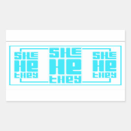 Sie kehren mutig in Türkis um Rechteckiger Aufkleber