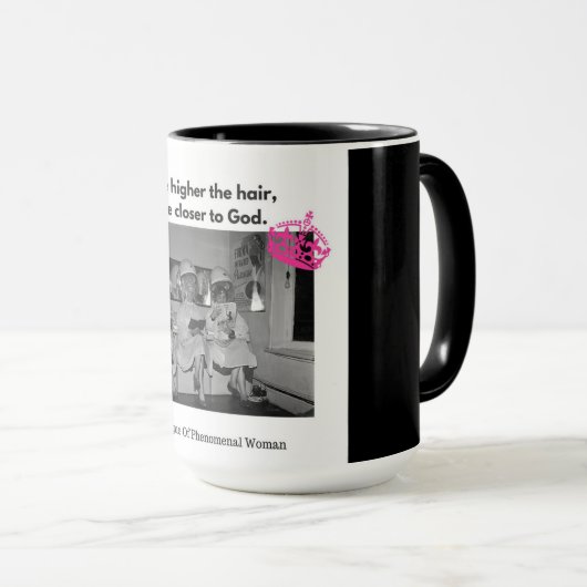 Sie kennen, das höher das Haar, näher an Gott Tasse (VorderseiteRechts)