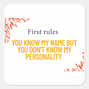 Sie kennen meinen Namen Einladung & Postkarte - Fe Quadratischer Aufkleber