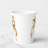 Sie knotet den Knoten Goldbogen Junggesellinnenabs Pappbecher (Links)