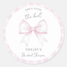 Sie knotet den Knoten Pink Blush Bogen Brautparty