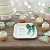 Sie knüpft den grünen Knoten Brautdusche Pappteller