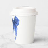 Sie knüpft den Knoten Blaues Band Junggesellinnena Pappbecher (Rückseite)