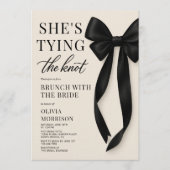 Sie knüpft den Knoten - Bow-Brunch mit der Braut Einladung (Vorderseite)