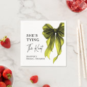 Sie knüpft den Knoten Chartreuse-Bow-Bridal-Shower Serviette (Beispiel)