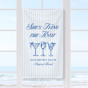 Sie knüpft den Knoten Coastal Elegant Handgezeichn Banner