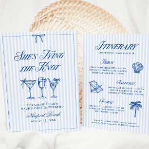 Sie knüpft den Knoten Coastal Elegant Handgezeichn Einladung